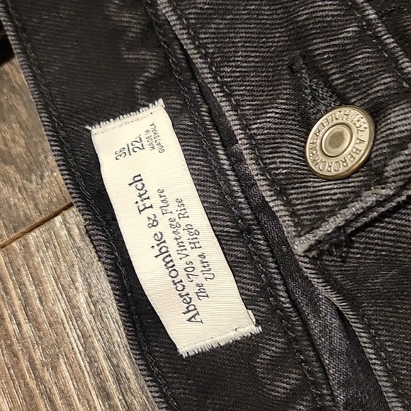 Abercrombie & Fitch Black Flare Jeans 22/36 Long Tall - Picture 3 of 7